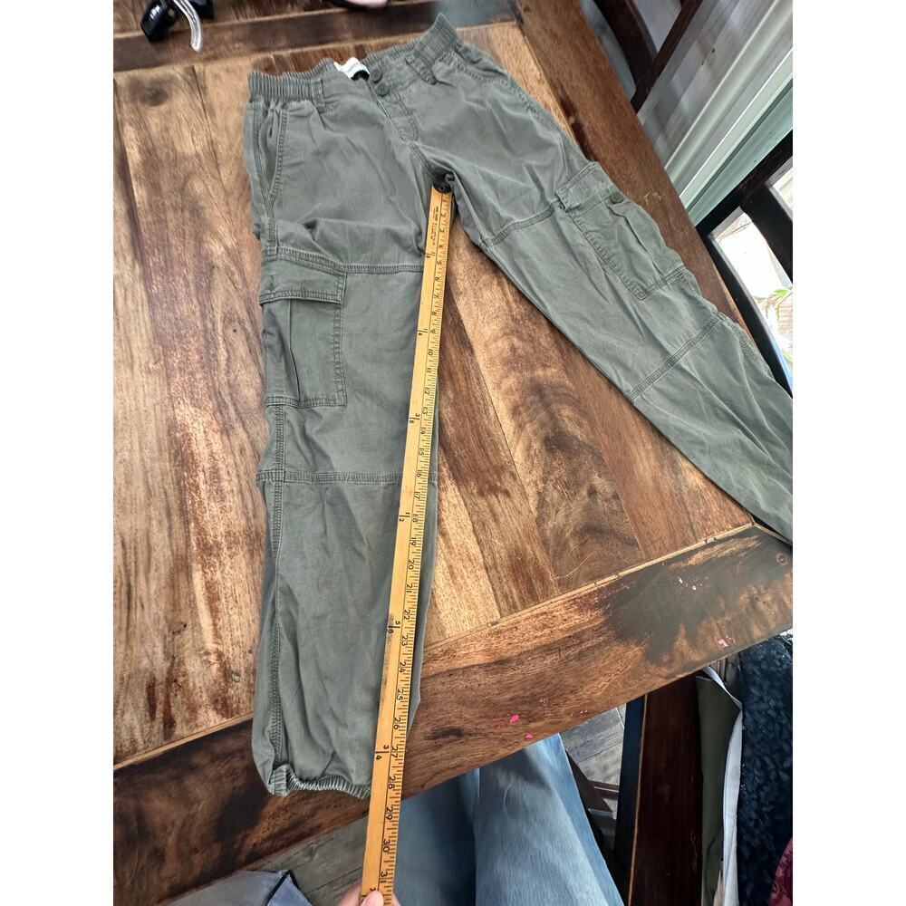 Abercrombie Kids Girl Olive Green High Rise Jogger Stretch Cargo Pants Size 16 - Picture 3 of 4
